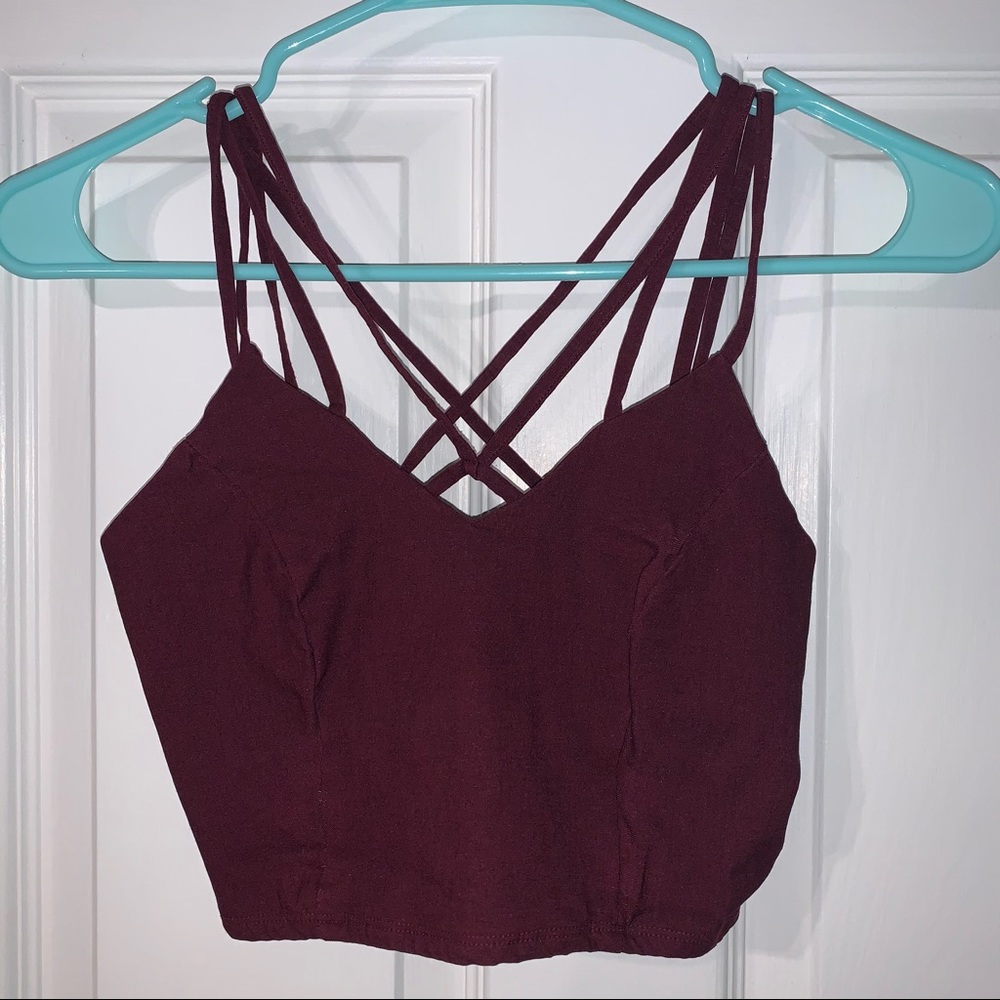 Charlotte Russe Burgundy Crop Top